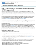 CDCs Role in Helping Cruise Ship Travelers During the COVID19 Pandemic May 11 2020