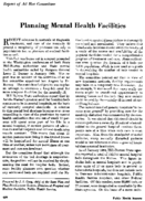 Planning mental health facilities