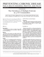 The Prevalence of Multiple Sclerosis in 3 US Communities