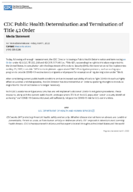 CDC Public Health Determination and Termination of Title 42 Order Media Statement For Immediate Release Friday April 1 2022