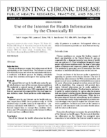Use of the Internet for Health Information by the Chronically Ill