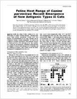 Feline Host Range of Canine parvovirus Recent Emergence of New Antigenic Types in Cats
