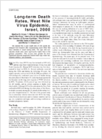 Longterm Death Rates West Nile Virus Epidemic Israel 2000