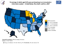 2017 Immunization Information System IIS Adult Participation Map