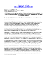 CDC Recommends Against the Use of Amantadine and Rimantadine for the Treatment or Prophylaxis of Influenza in the United States During the 200506 Influenza Season Saturday January 14 2006 1525 EST 325 PM EST