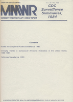 Morbidity and Mortality Weekly Report MMWR CDC Surveillance Summaries February 1 1985  Vol 33  No 4S