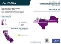 CA Congressional District 35 Stroke and Federally Qualified Health Centers Map 119th Congress