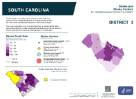SC Congressional District 03 Stroke and Stroke Centers Map 118th Congress