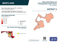MD Congressional District 04 Heart Disease and Federally Qualified Health Centers Map 119th Congress