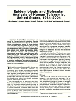 Epidemiologic and Molecular Analysis of Human Tularemia United States 19642004