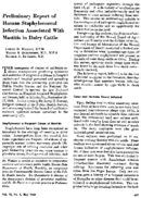 Preliminary report of human staphylococcal infection associated with mastitis in dairy cattle