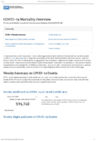 COVID19 Mortality Overview Provisional Death Counts for Coronavirus Disease 2019 COVID19 20210707