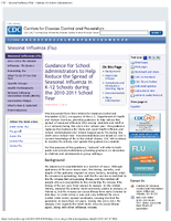 Guidance for School Administrators to Help Reduce the Spread of Seasonal Influenza in K12 Schools during the 20102011 School Year