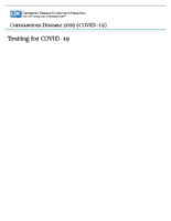 Testing for COVID19 May 1 2020
