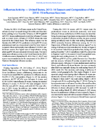 Influenza Activity  United States 201314 Season and Composition of the 201415 Influenza Vaccines