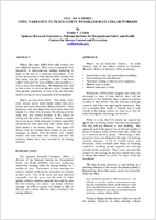 Tell Me A Story Using Narrative to Teach Safety to Skilled BlueCollar Workers