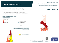 NH Congressional District 01 Heart Disease and Federally Qualified Health Centers Map 118th Congress