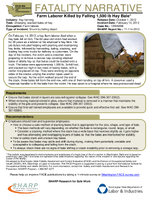 Fatality Narrative Farm Laborer Killed by Falling 1500 Lb Hay Bale