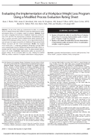 Evaluating the Implementation of a Workplace Weight Loss Program Using a Modified Process Evaluation Rating Sheet