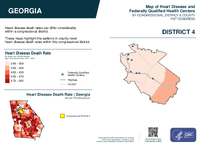 GA Congressional District 04 Heart Disease and Federally Qualified Health Centers Map 119th Congress