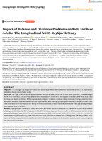 Impact of Balance and Dizziness Problems on Falls in Older Adults The Longitudinal AGESReykjavik Study