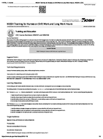 NIOSH Training for Nurses on Shift Work and Long Work Hours