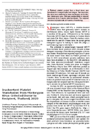 Inadvertent Platelet Transfusion from Monkeypox VirusInfected Donor to Recipient Thailand 2023