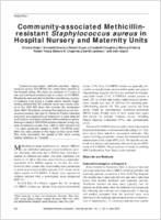 Communityassociated Methicillinresistant Staphylococcus aureus in Hospital Nursery and Maternity Units
