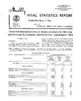 Selected characteristics of administration for nursing and personal care homes United States JuneAugust 1969
