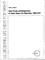 Some Trends and Comparisons of United States LifeTable Data 19001971