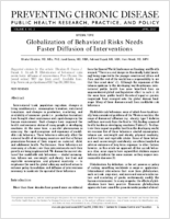 Globalization of Behavioral Risks Needs Faster Diffusion of Interventions