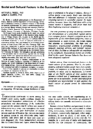 Social and cultural factors in the successful control of tuberculosis