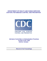 Advisory Committee on Immunization Practices record of the proceedings  October 2526 2006 Atlanta Georgia