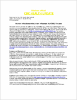 Human Infections with Avian Influenza a H7N9 Viruses June 7 2013 1400 ET 0200 PM ET