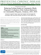 Reducing Sodium Intake in Community Meals Programs Evaluation of the Sodium Reduction in Communities Program Arkansas 20162019