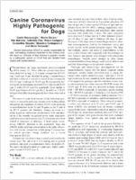 Canine Coronavirus Highly Pathogenic for Dogs