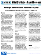 Mortality in the United States Provisional Data 2025