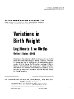 Variations in Birth Weight Legitimate Live Births  United States  1963
