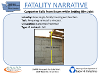 Fatality Narrative Carpenter Falls from Beam While Setting Rim Joist  Slideshow