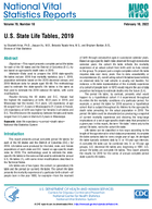 US State Life Tables 2019