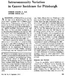 Intracommunity Variation In Cancer Incidence For Pittsburgh