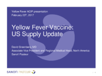 Yellow fever vaccine  US supply update