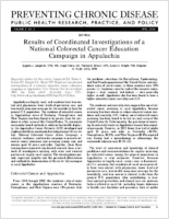 Results of Coordinated Investigations of a National Colorectal Cancer Education Campaign in Appalachia