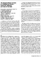 HIV Seroprevalence Surveys Of Childbearing Women  Objectives Methods And Uses Of The Data