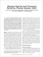 Dengue Spatial and Temporal Patterns French Guiana 2001