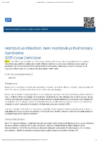 Hantavirus Infection NonHantavirus Pulmonary Syndrome 2015 Case Definition