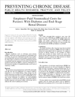 EmployerPaid Nonmedical Costs for Patients With Diabetes and EndStage Renal Disease