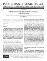 Multisectoral Lessons from Healthy Communities