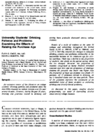 University Students Drinking Patterns And Problems Examining The Effects Of Raising The Purchase Age