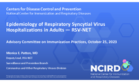 Epidemiology of Respiratory Syncytial Virus Hospitalizations in Adults  RSVNET